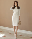 ひざ丈ドレス ミニドレス 新作 ゴージャス レース MY2-ZED88459N14