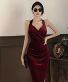 3色 ベルベット 高見え 姉 セクシー 二次会 パーティードレス ロングドレスMY2153-MLS5921