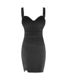 ゴージャス 高見え 谷間魅せ セクシー ミニドレス キャバドレス 無地 MY2-YM8623