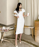 ひざ丈 ドレス パーティー ドレス かわいい 高見え 清楚感 新作 MY2-ZED880533E