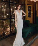 【3色】ナイトドレス キラキラ 谷間魅せ 誕生日 宴会 背露出 セクター 高級感 XH2-YFTK1126