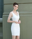 【指名必須】特別デザイン 高見え高品質自社生産ミニドレス二次会宴会  YN2051