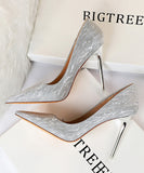 ハイヒール パンプス キラキラ 目線ゲット 痛くない 歩きやすい 脚長効果 MY5-DS1829-1