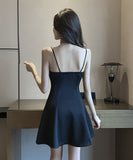 セクシーローカットウエストAラインスカートホルタースリムサスペンダースカートワンピースYM8549