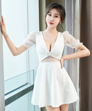 3色 肌見せ かわいい えちえち 谷間 指名 ミニドレス キャバドレスMY2046-XYD2119