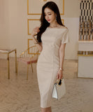 ワンショルダー ドレス パーティードレス 結婚式 二次会 ひざ掛け ドレス 同伴 アフター MY2-ZED883753BX