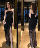 レース フリル 肌見せ 高見え 谷間魅力 レディース キャバドレス ロングドレス MY2036