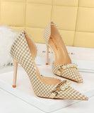 【2色】千鳥格子 新作 ハイヒール ゴージャス 高級感 MY5-DS-8829-1
