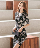 花柄 高見え 甘め えちえち 同伴 二次会 キャバドレス ミニドレス MY2150-MLS3548A