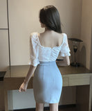 キャバドレス ミニドレス 大人かわいい 谷間魅せ フリル キャバクラ YN2169-YM8546