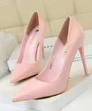 10cm/7.5cm 7色 無地 ゴージャス ハイヒール パンプス 新作 美脚効果 MY5-DS9511-17