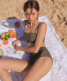 水着 レディース ビキニ 2点セット カシュクール バックシャン ワイヤーあり 無地 シンプル  ホルターネック 小胸 バスト 盛れる 大人 ミセス セクシー かわいい XY-DP-A18783