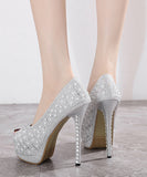 キャバ パンプス ハイヒール  ダイヤモンド付き YN5002