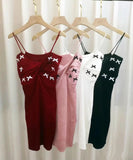 【4色】ミニドレス キャバドレス リボン かわいい ニット MY2-MLS6202