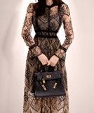 レース 長袖 ロングドレス ドレス ワンピース ゴージャス XY2-ZED880712E49