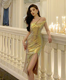 キャバドレス セクシー PartyQueen ワンショルダー キラキラ ナイトクラブ XH2-ZED885298DXH448