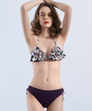 水着 ホルターネック 花柄 可愛い フリル セクシー XH7-BAK2037