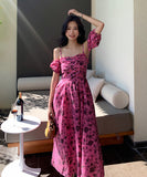 サンドレス ロングドレス 花柄 かわいい SNS映え MY2-YLS-GT238-9200