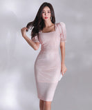 ひざ丈ドレス ミニドレス 新作 レース 高見 MY2-ZED882445BH506