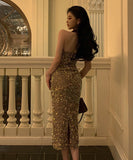 ロングドレス パーティードレス 宴会 パーティー セクシー ピカピカ MY2-MLS7263