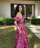 サンドレス ロングドレス 花柄 かわいい SNS映え MY2-YLS-GT238-9200