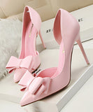 7色 大人かわいい リボン 高見え ゴージャス 結婚式 二次会 女子会 ハイヒール パンプス MY5-DS3168-2