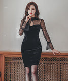 新作 秋 柔らかい セクシー レース 指名 着痩せ 高見え キャバドレス ミニドレス MY2141-MLS3635