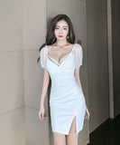 キャバドレス ミニドレス セクシー 谷間魅せ 指名up パーティードレス 同伴 MY2-YM8594