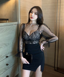 ミニドレス キャバドレス レース 新作 かわいい 透け感 MY2-YM8647