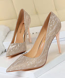 ハイヒール パンプス キラキラ 目線ゲット 痛くない 歩きやすい 脚長効果 MY5-DS1829-1