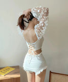 水着 モノキニ タンキニ かわいい レース フリル 清楚感 MY7-BY2664