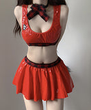 PU  3点セット  チアリーディング服    バー  ナイトクラブ  セクシードレス  LT2-GY2259