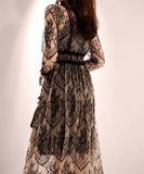 レース 長袖 ロングドレス ドレス ワンピース ゴージャス XY2-ZED880712E49