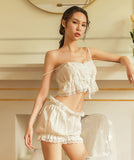 【2点セット】夏 ルームウェア パジャマ レース かわいい 涼しい MY8-GR321