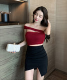 キャバドレス ミニドレス オフショルダー 谷間魅せ 新作 セクシー MY2-YM8664