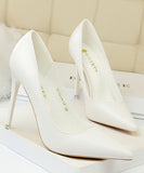 10cm/7.5cm 7色 無地 ゴージャス ハイヒール パンプス 新作 美脚効果 MY5-DS9511-17