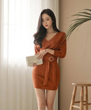 【2色】ミニドレス キャバドレス 袖付き 新作 ゴージャス 高見え MY2-ZED889526B