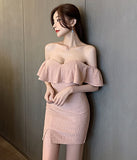 【3色】チューブトップ  キャバドレス ミニドレス 高見え   セクシー  着痩せ LT2-YM8700