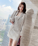 【コート＋ドレス2点セット】レース かわいい 新作 ゴージャス キャバスーツ キャバドレス MY2-JY4438