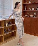 パーティードレス ワンピース 結婚式 ドレス   袖あり お呼ばれ 謝恩会 発表会 演奏会 XY2-ZRD889348GT350