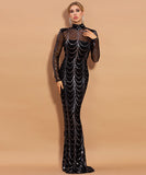 ロングドレス パーティードレス 結婚式 パーティー ピカピカ レース XY2-PC-M0032