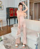 オールインワン ワイドパンツ 新作 フリル レース かわいい 夏 高級感 MY2-JY9225