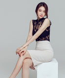 【上下セット】透け感 セクシー 新作 レース 着瘦せドレス キャバドレス MY2-ZED885236GT525