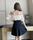 新作入荷 蝶柄 フリル レース キャバドレスミニドレス レース YN2235-YM8571