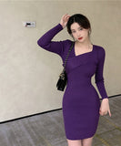 4色 韓国ファッション 姉 ゴージャス 最新デザイン ミニドレス パーティードレス XY2-MLS5816