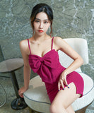リボン かわいい 新作 谷間魅せ キャバドレス ミニドレス セクシー指名 ナイトドレス MY2-XYD2176