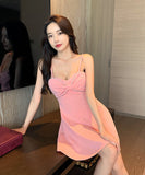 4色 ミニドレス キャバドレス リボン かわいい セール セクシー Aライン MY2-MLS6061