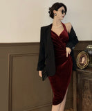 3色 ベルベット 高見え 姉 セクシー 二次会 パーティードレス ロングドレスMY2153-MLS5921