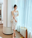 【上下２点セット】セクシー 高級感 レースドレス 披露宴 宴会 二次会XH2-JY4975