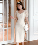 2色 膝丈ドレス ドレス 宴会 パーティードレス 結婚式 披露宴 二次会 MY2-JY4047